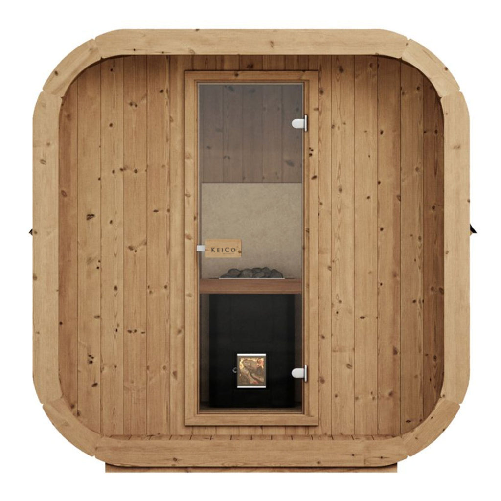 KC Icon 200 Glass Door Sauna in Thermo-pine | KeiCo Wellness