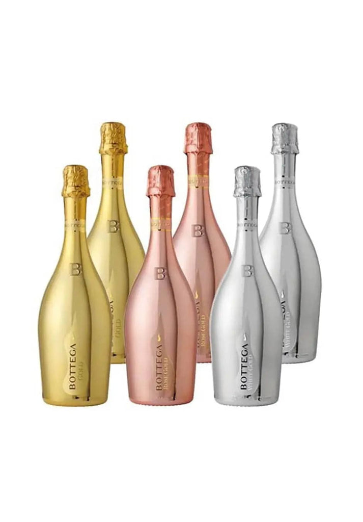 Bottega Sparkling Wine Collection of Gold, Rose and White Gold 6 x 75cl - The Keico