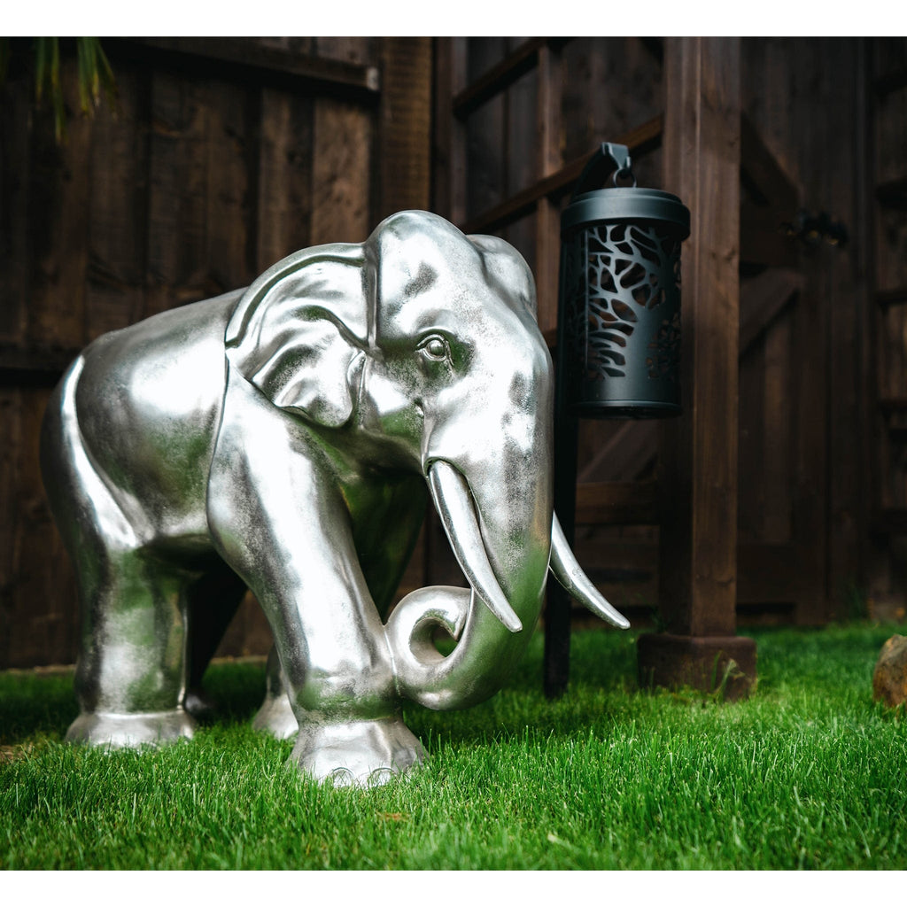 Large Platinum Silver Elephant Sculpture - The Keico