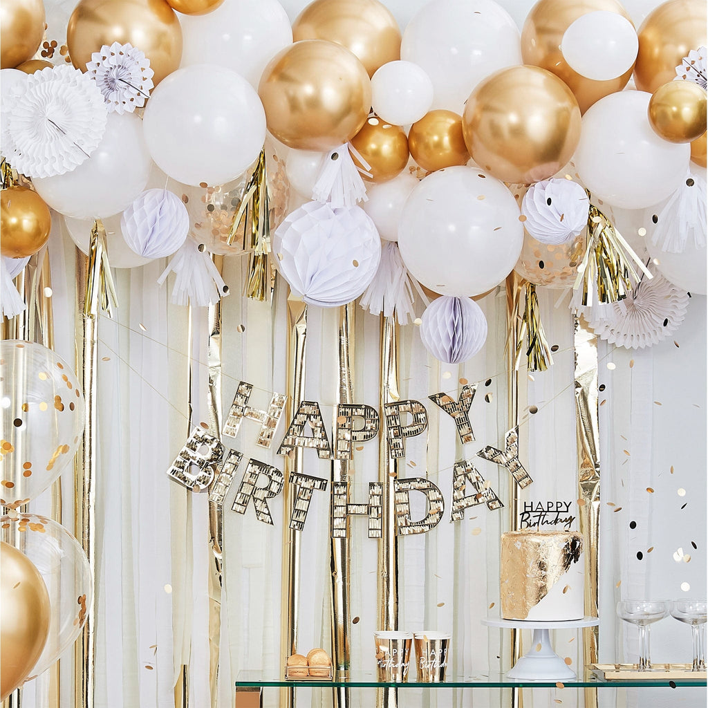 Metallic Gold Celebration Balloons Bundle | Party Supplies | The KeiCo
