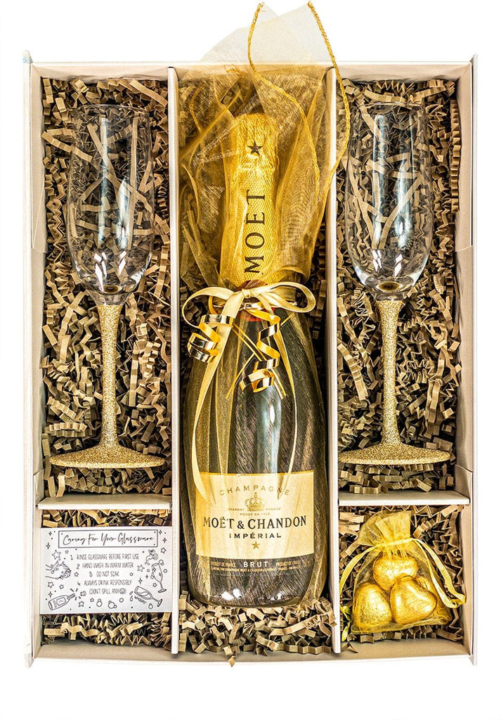 Gold Moet & Chandon | Champagne Gift Set | Anniversary Gifts | The KeiCo