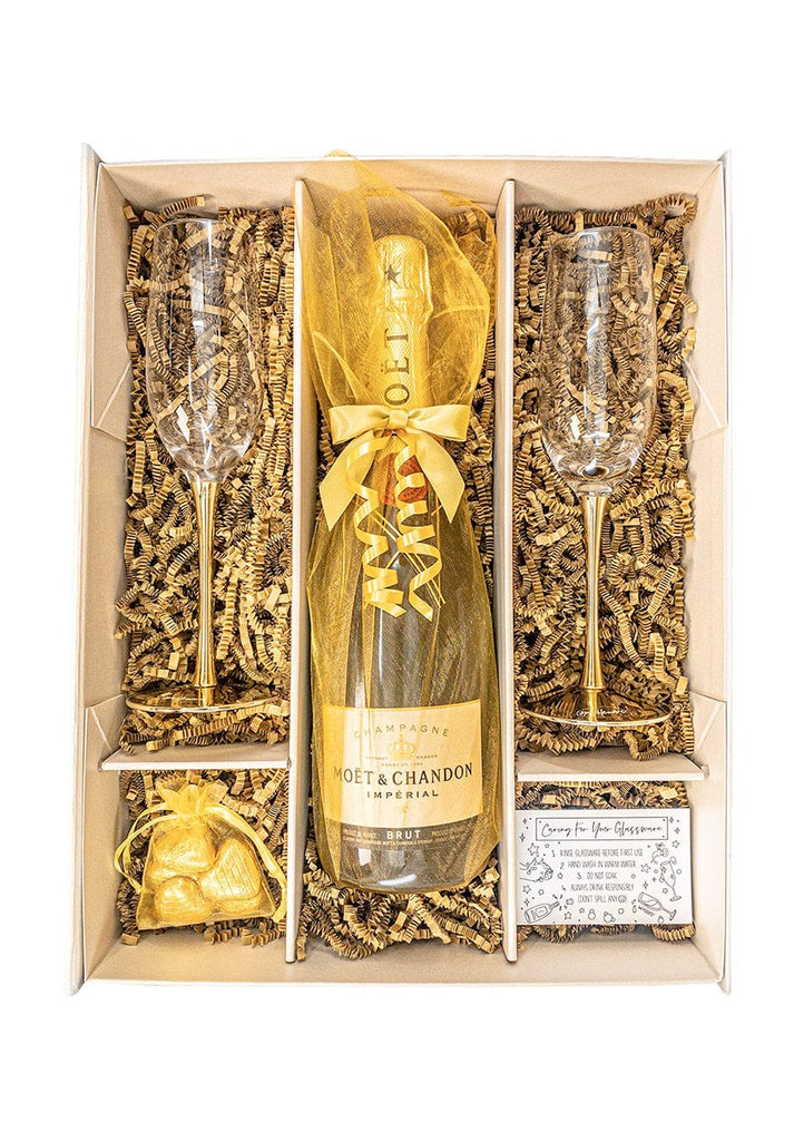 Gold Moet & Chandon | Champagne Gift Set | Anniversary Gifts | The KeiCo