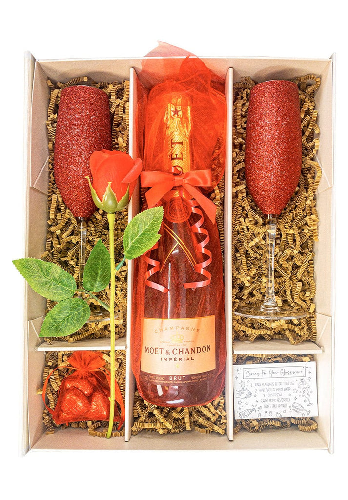 'The Romantic' Champagne Red Rose Gift Set - The Keico