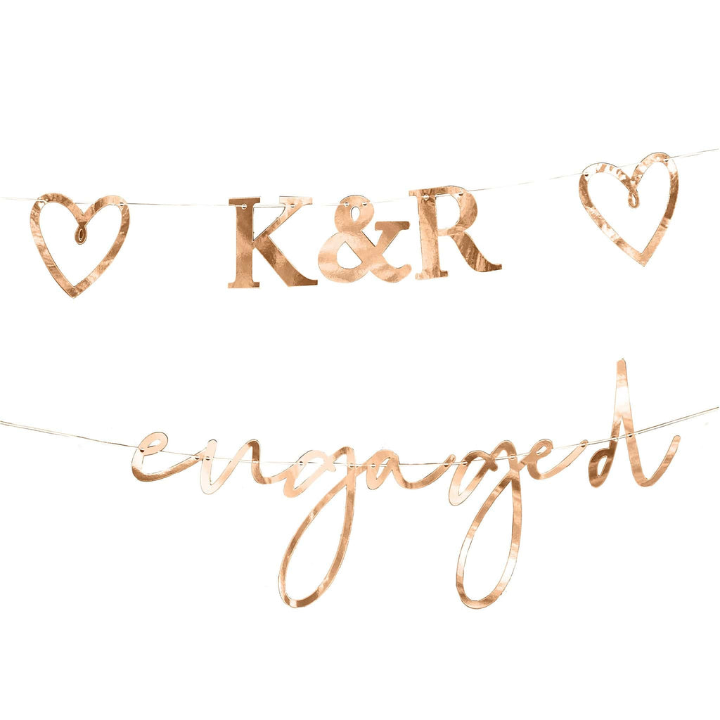 Customisable Rose Gold Engaged Bunting | Engagement Gifts | The KeiCo