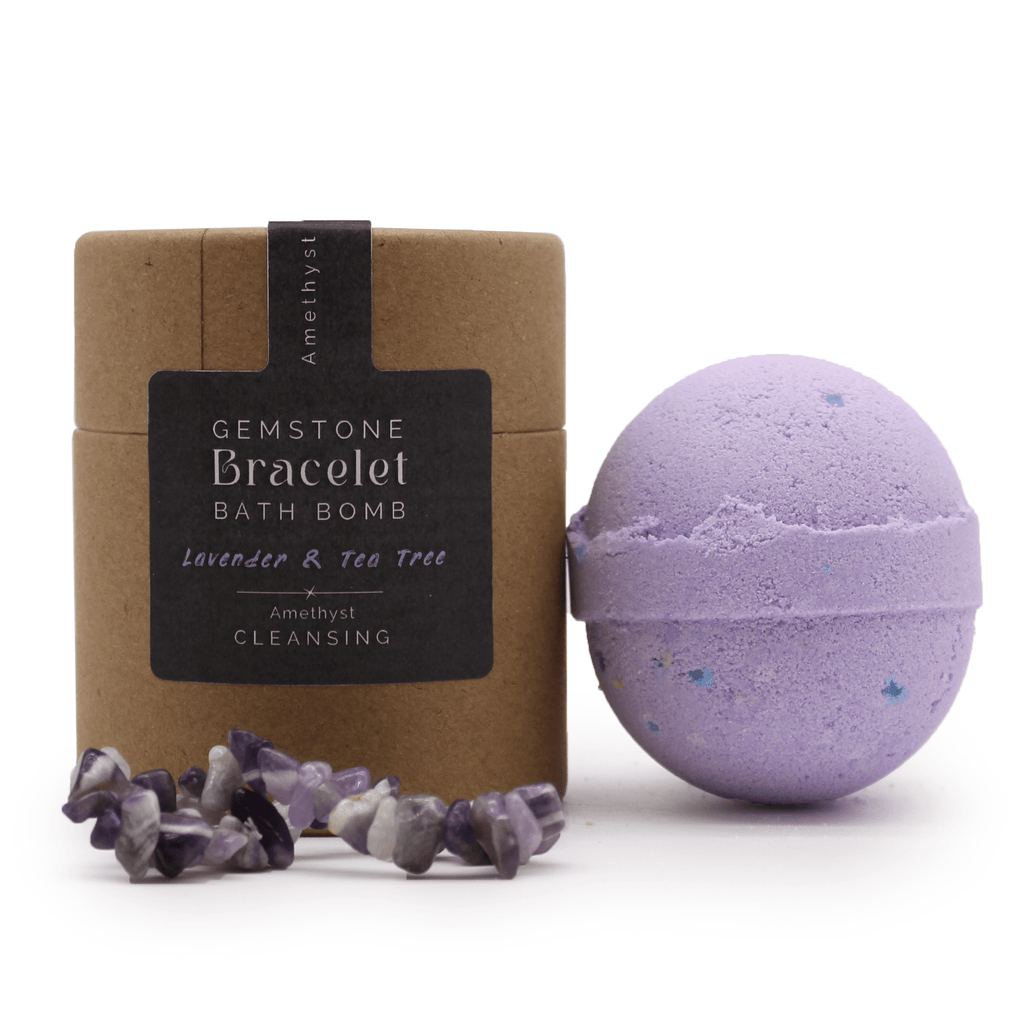 Amethyst Crystal Bracelet Bath Bomb | Lavender & Tea Tree with Sea Salt | The KeiCo