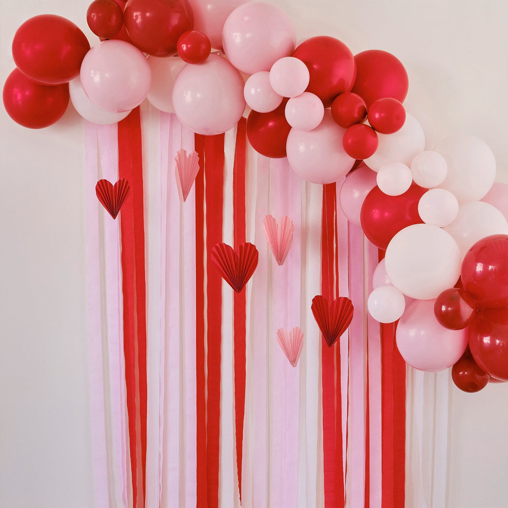 Red & Pink Themed Balloon Arch Party Backdrop Display Kit | | The KeiCo
