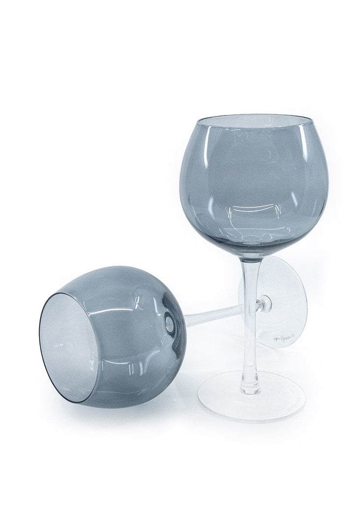 Set of 2 Sparkleware® Grey Smoked Gin Balloon Glasses - The Keico