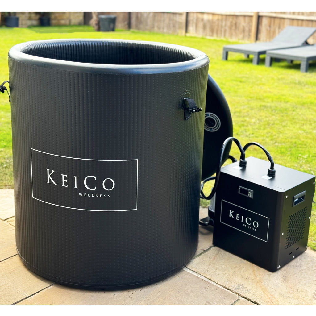KeiCo 1/2 HP Cooler and Filter unit partnered with the KeiCo Inflatable Ice Barrel