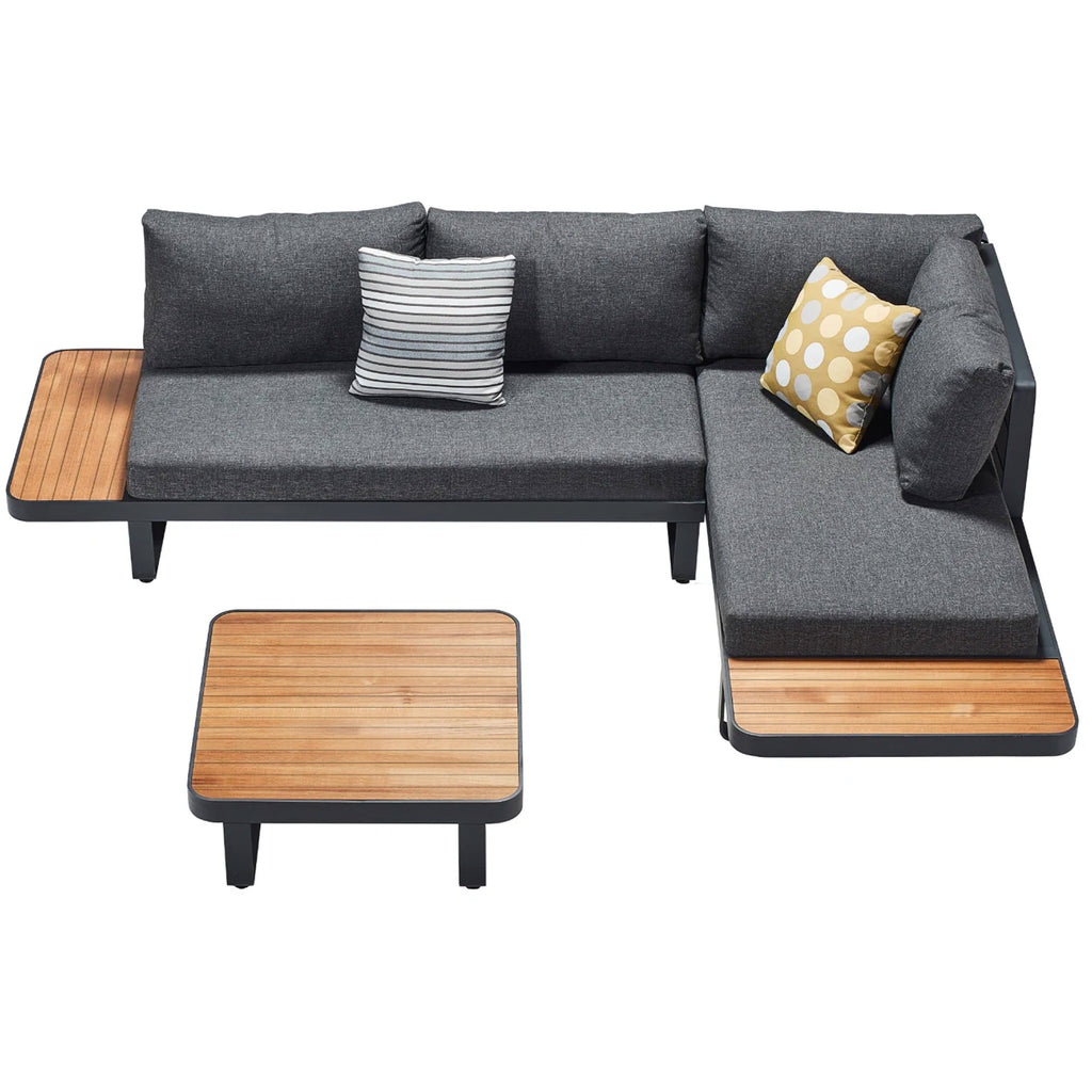 Caribbean Outdoor Garden Corner Sofa Set by HiGold with Natural Teak Wood