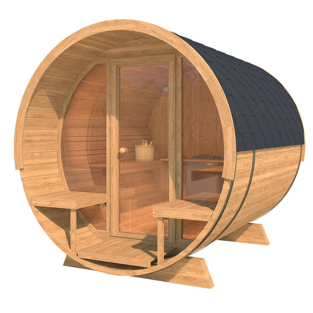 KeiCo Wellness Barrel Sauna | Garden Spa Glass Sauna | The KeiCo