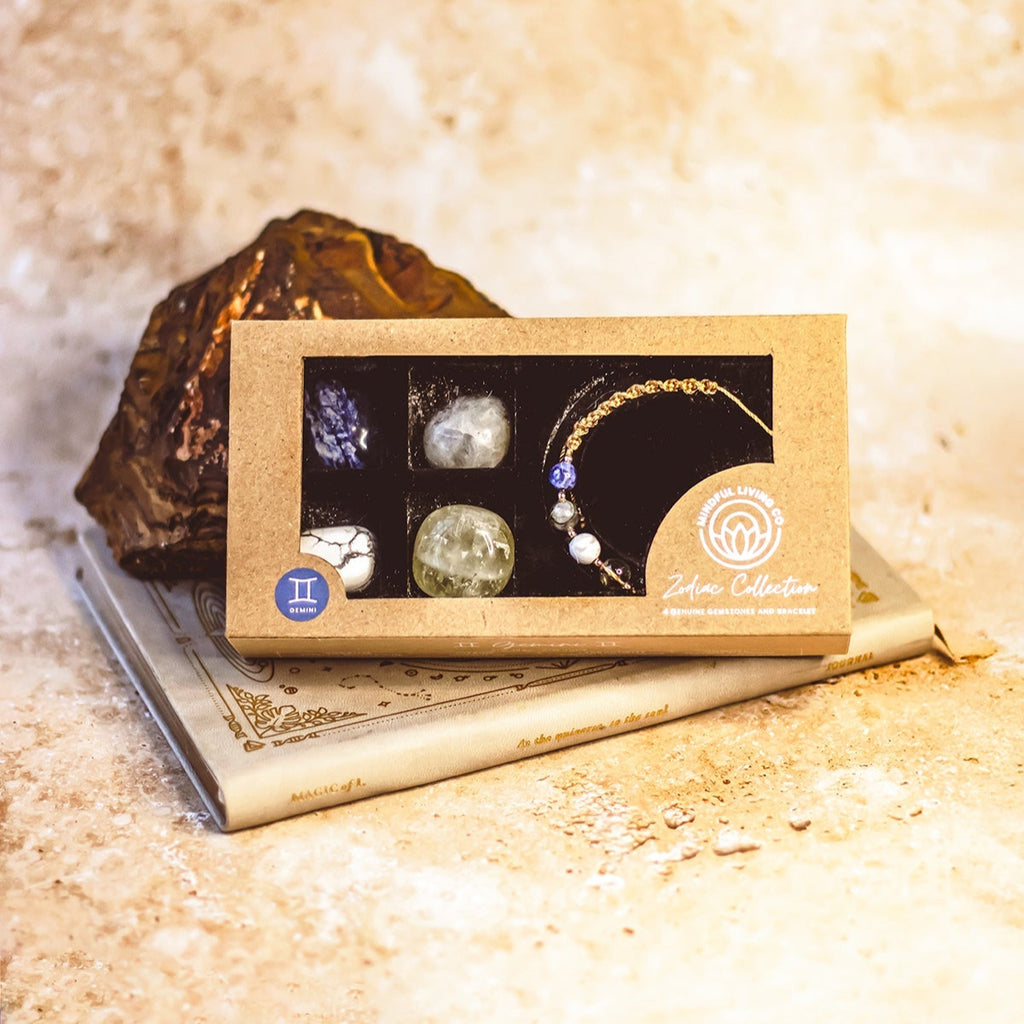 KeiCo air element zodiac gift set displayed on neutral linen