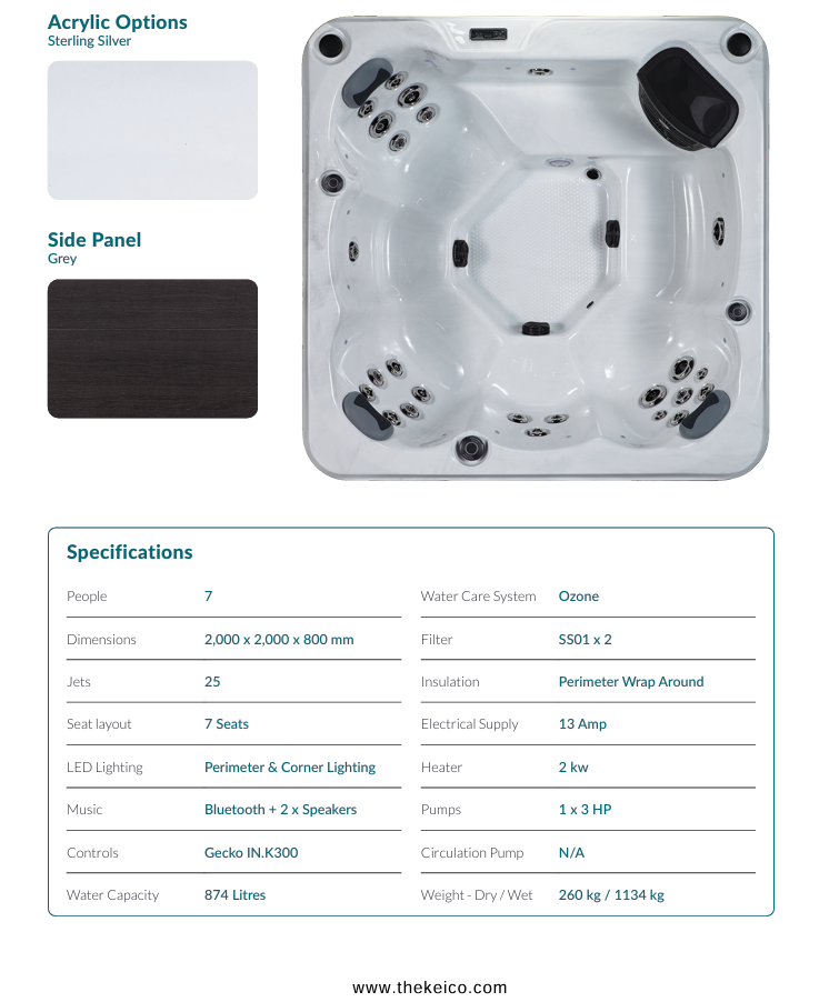 UK garden spa with Bluetooth audio and ergonomic 7-seat layout