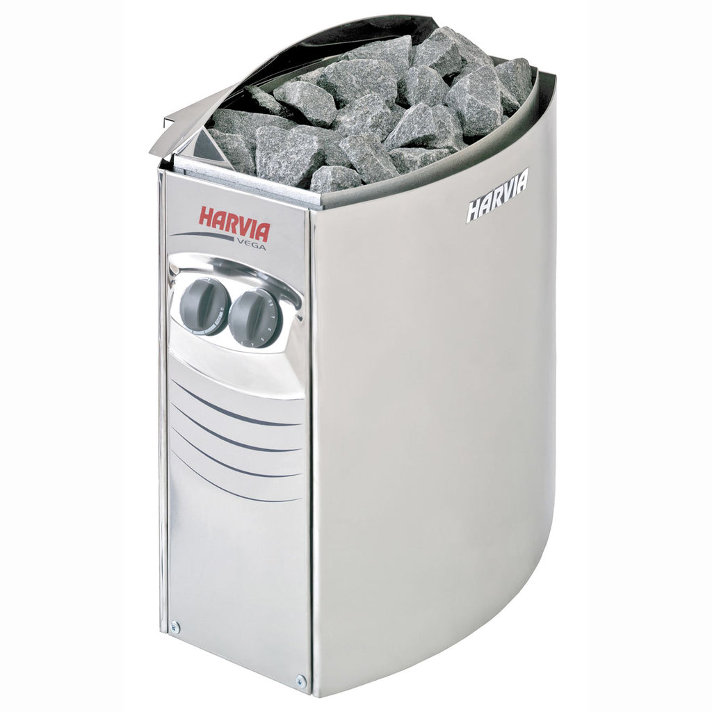Harvia Vega BC80 Electric Sauna Heater - Stainless Steel Front View