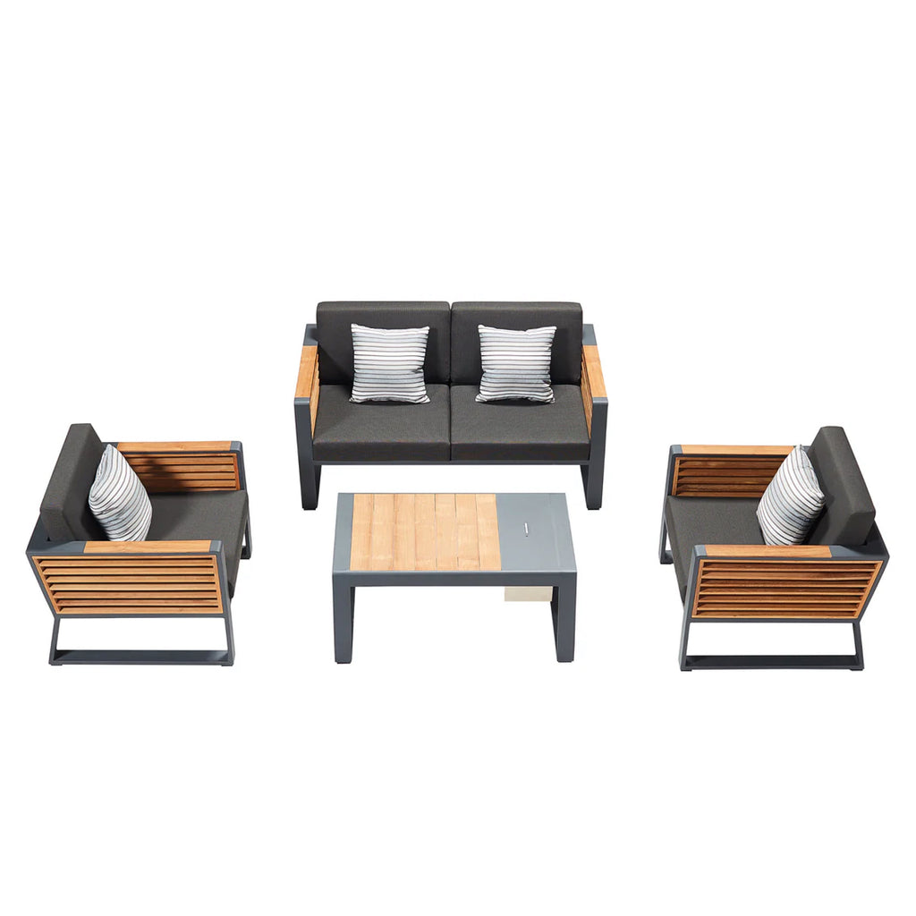New York Garden Outdoor 2 Seat Sofa Set by HiGold with Teak Wood