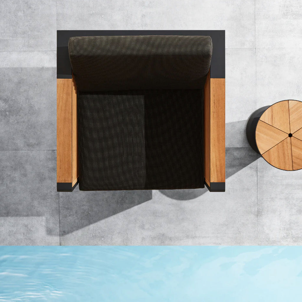 Modern Outdoor Sofa Set with Natural Teak Wood Elements