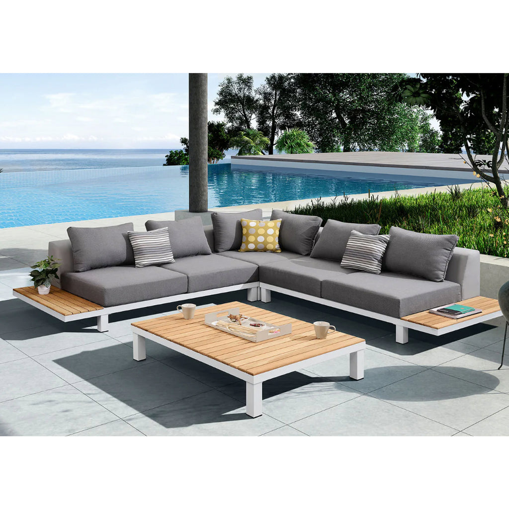 HiGold Polo Corner Sofa Set with Thick Upholstery and Cushions