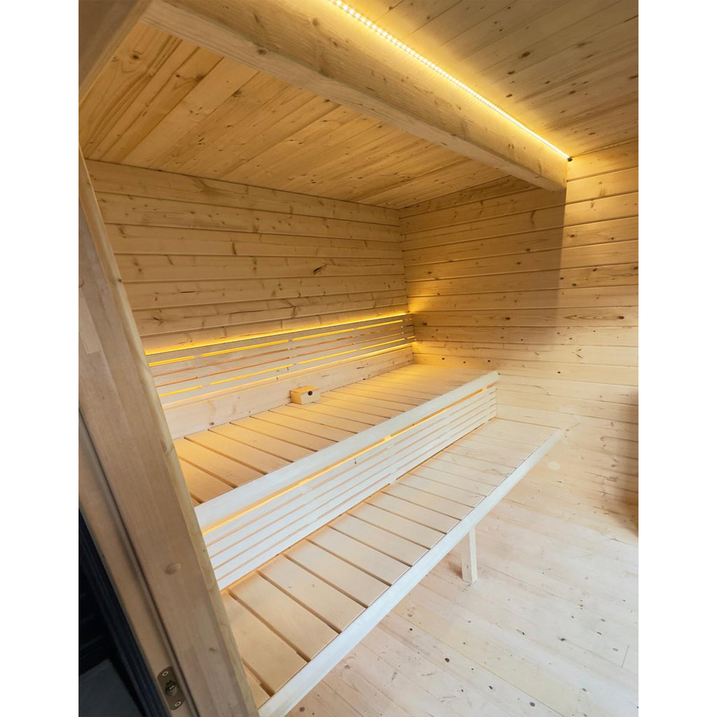 KC ISLA Interior Sauna Benches including aromatherapy oils and full KeiCo Wellness Pack. 