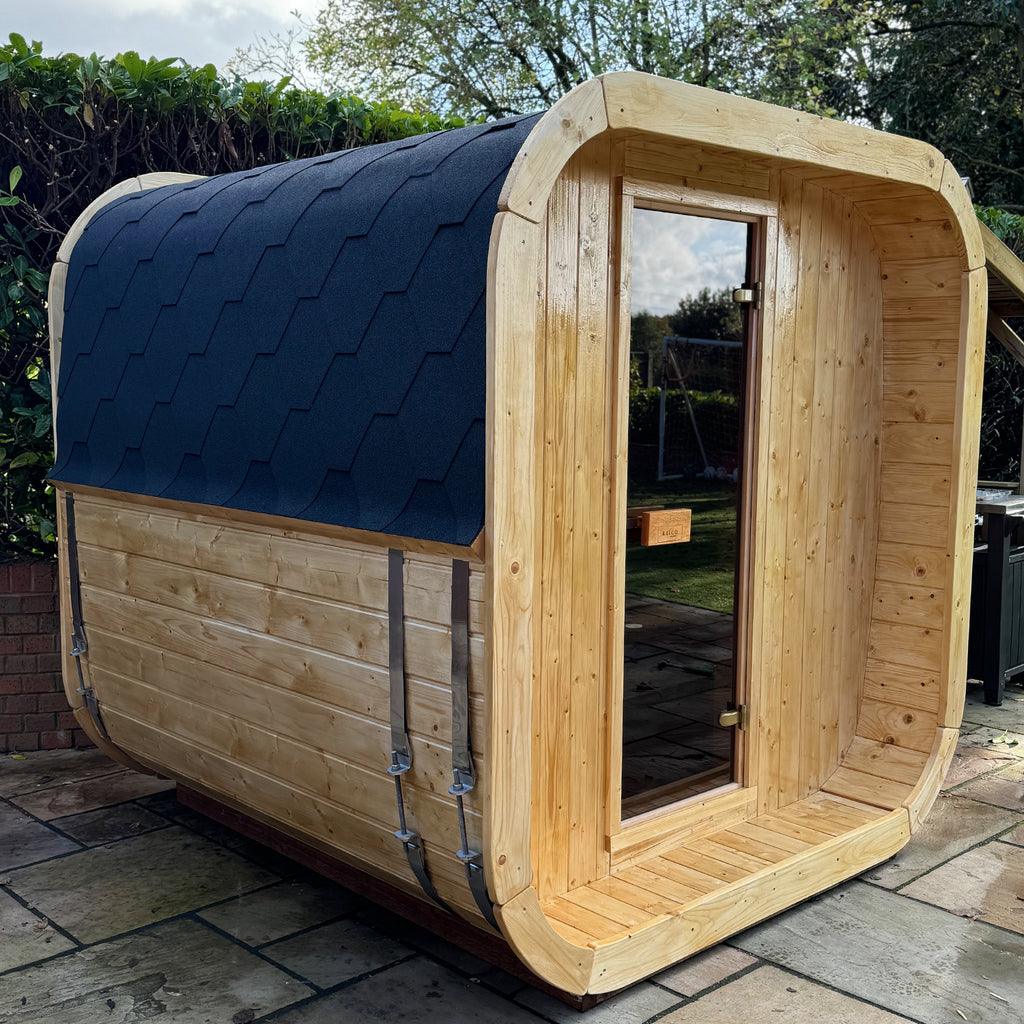 The KeiCo ICON 220 Cube Sauna with Sleek Glass Door Option