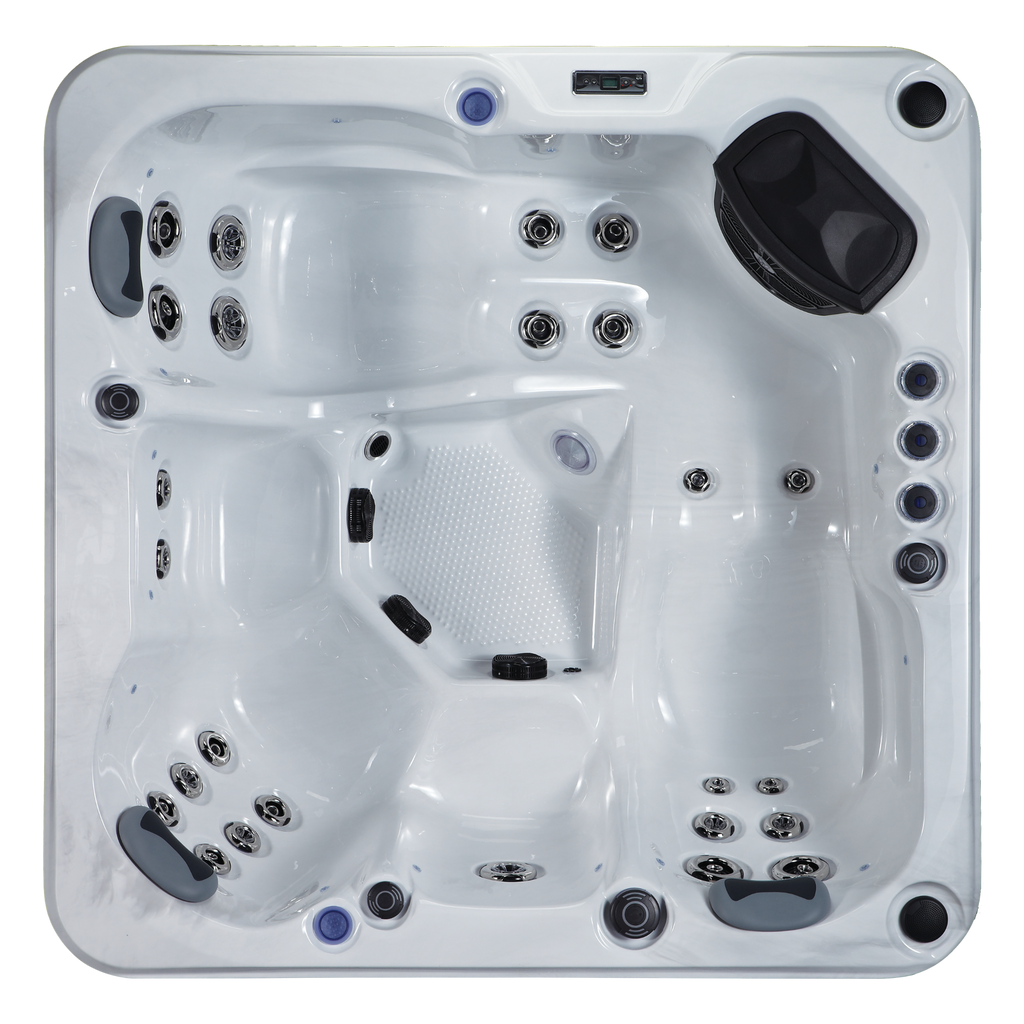 13 amp plug & play hot tub with dual loungers and 27 hydro jets