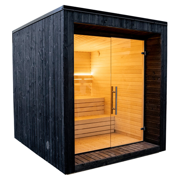 KC Lumi Pre-Assembled Sauna | Luxury Glass-Fronted Outdoor Sauna