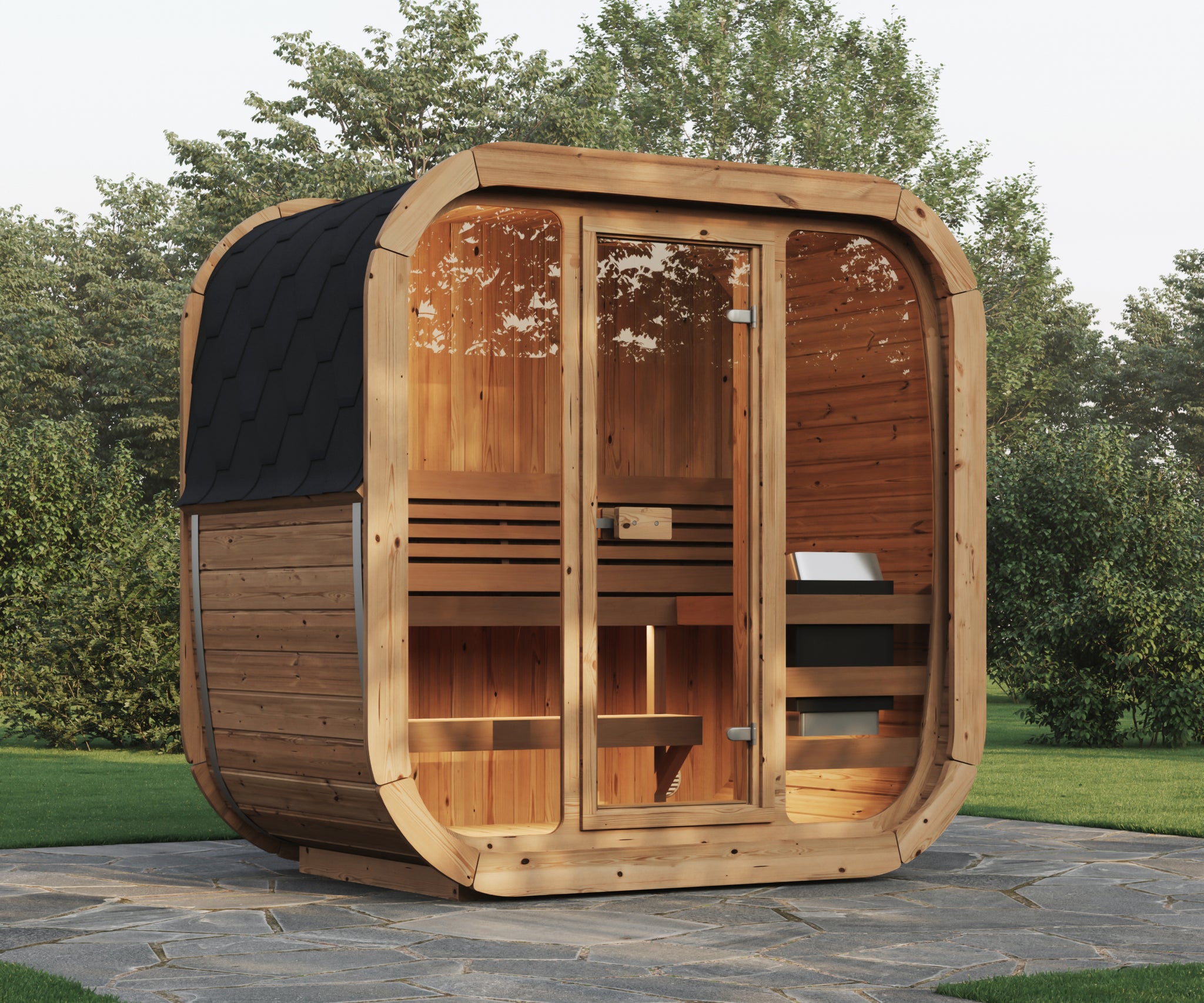 KC ICON 125 Full Glass Fronted Garden Sauna - Compact Luxury– The