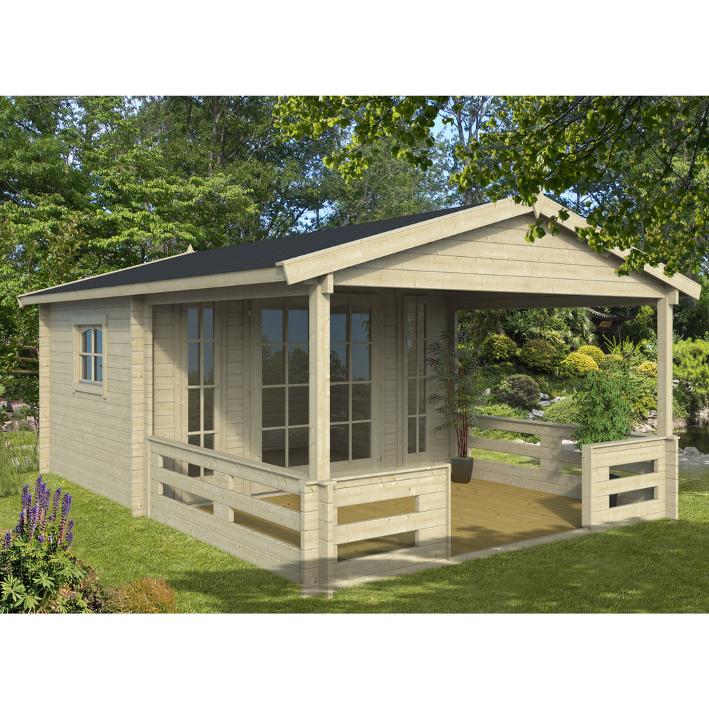 KANNA Outdoor Garden Sanctuary with Veranda in Natural 40mm Spruce