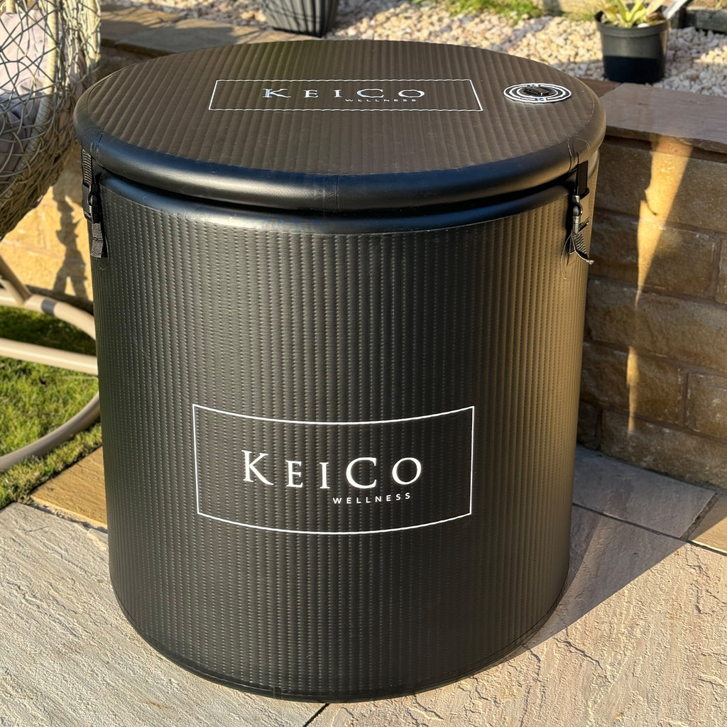 Close-Up of All-Weather Cover for KeiCo Freeze Ice Bath Barrel