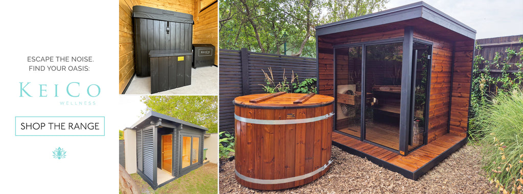 Outdoor Kiki - Connect Sauna with KC XL Cold Plunge Installation KeiCo branding Slider image