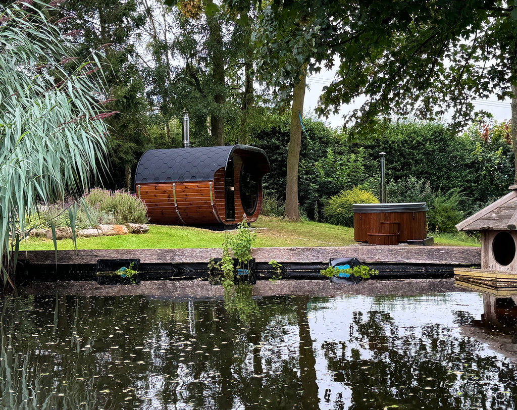 KeiCo Outdoor 'Raiki' Sauna with Deluxe 200 Wood-Fired Hot Tub - Ultimate Garden Wellness Retreat