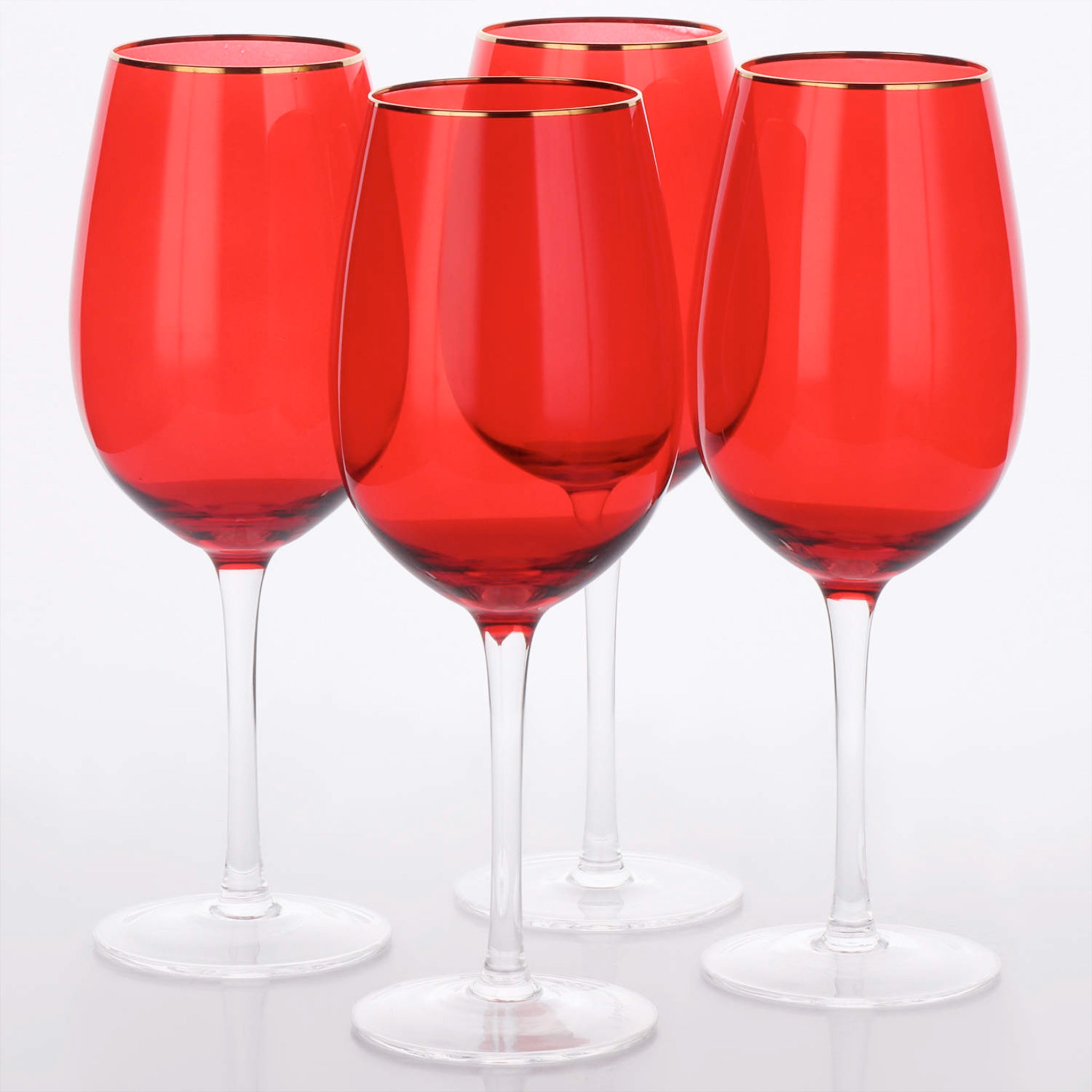 Physkoa red color wine glasses set of 6 crystal wine glasses colored
