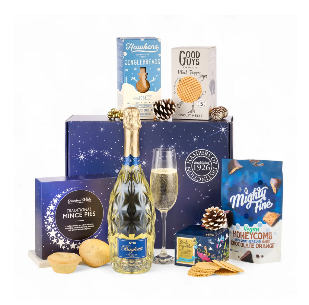 The Starry Night gift hamper with Prosecco and festive treats