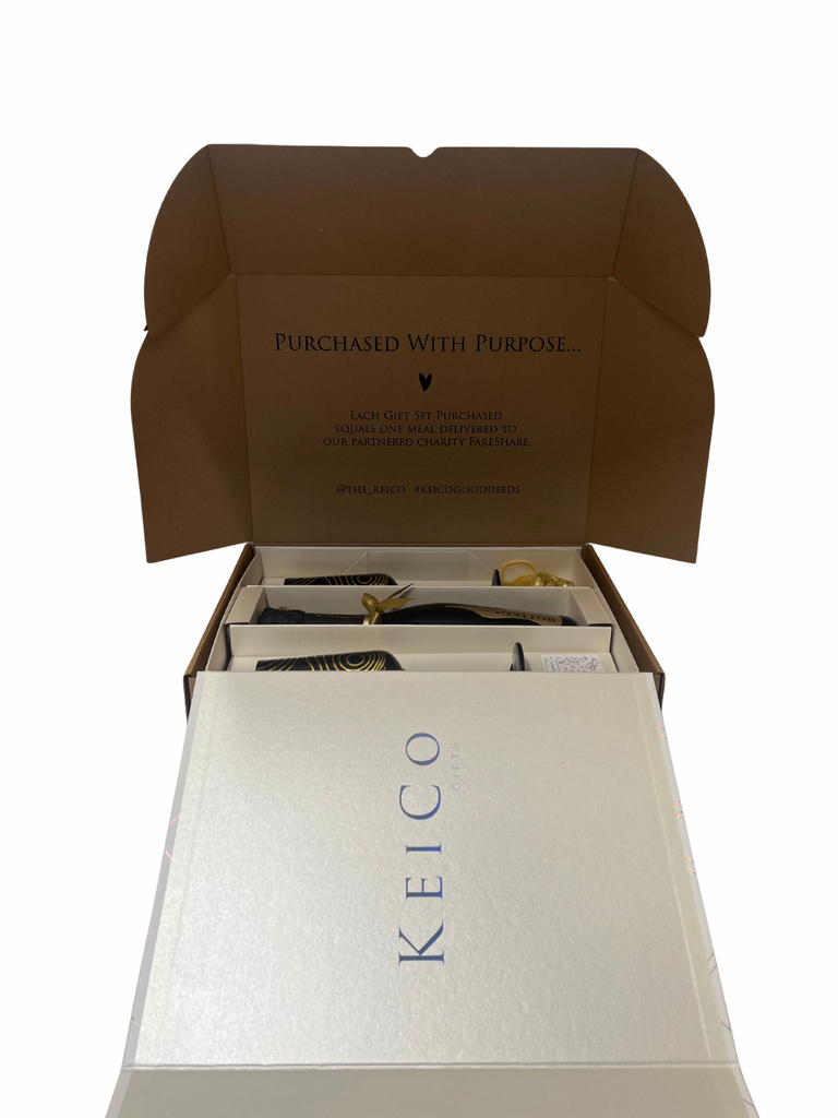 Open box with 'Keico' branding on a white background
