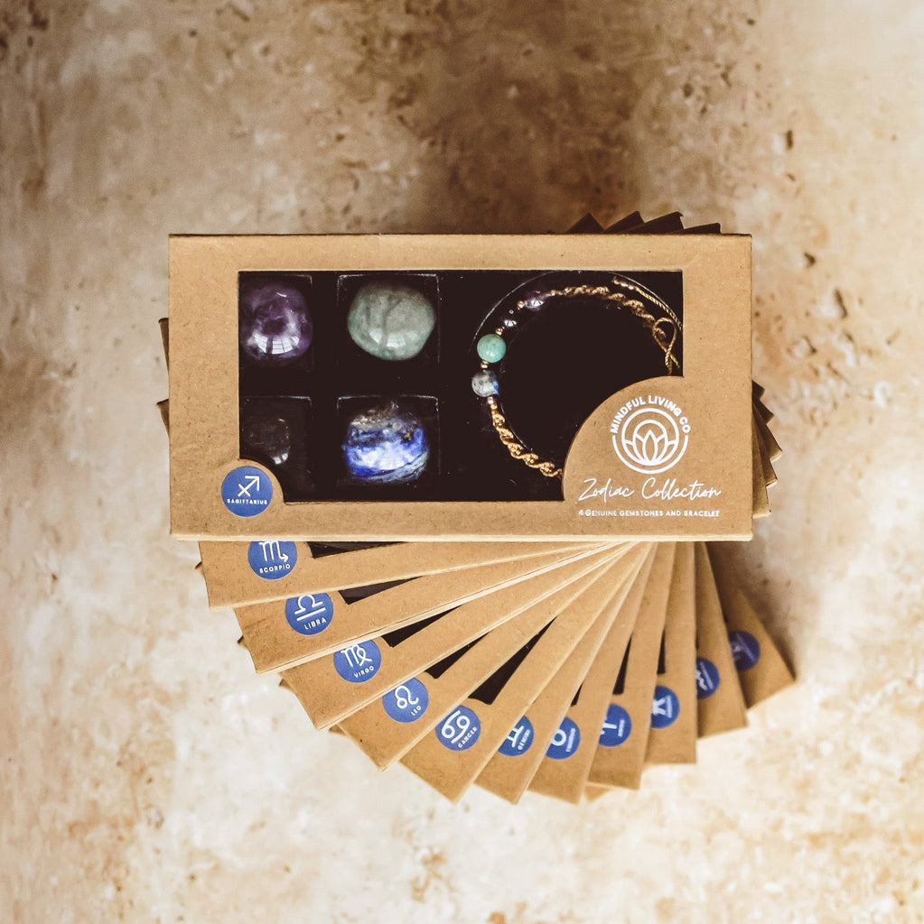 Crystal bracelet and affirmation card for Scorpio water sign energy