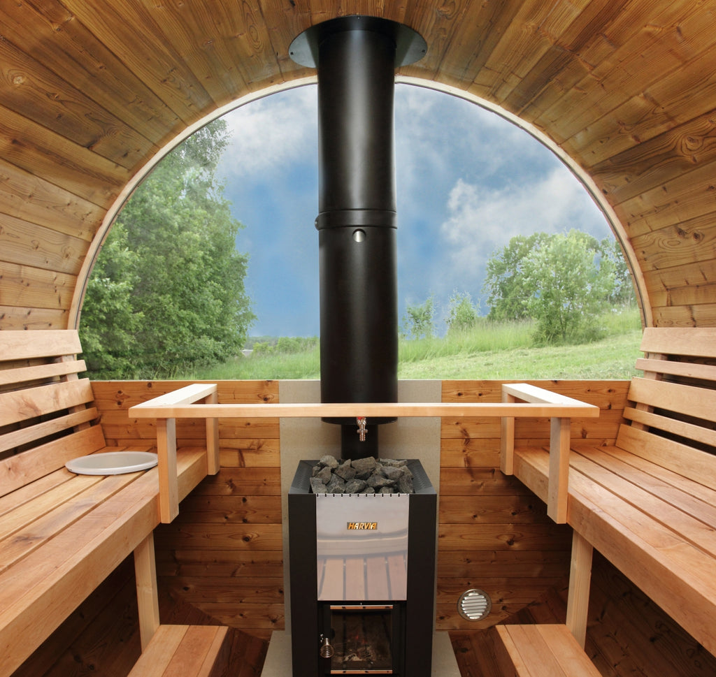 Optional Harvia M Services Wood-fired 16.5KW heater for KeiCo Wellness Barrel Sauna 400