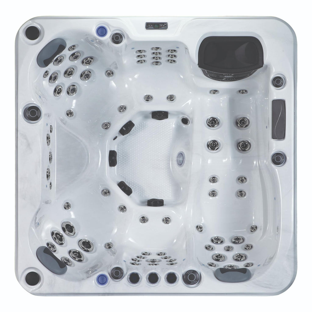 Overhead layout of KC10 Ultimate 5-person commercial spa
