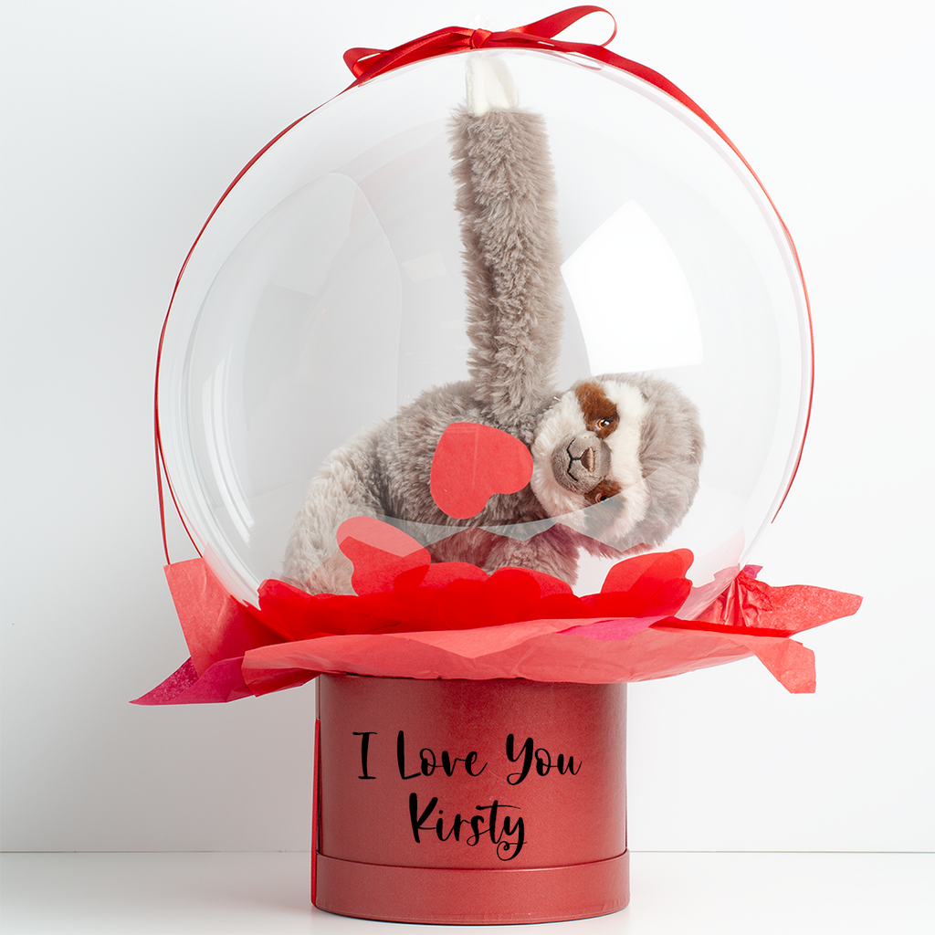 KeiCo's Cuddle in a Bubble - Sloth Valentines Day Gift in a balloon
