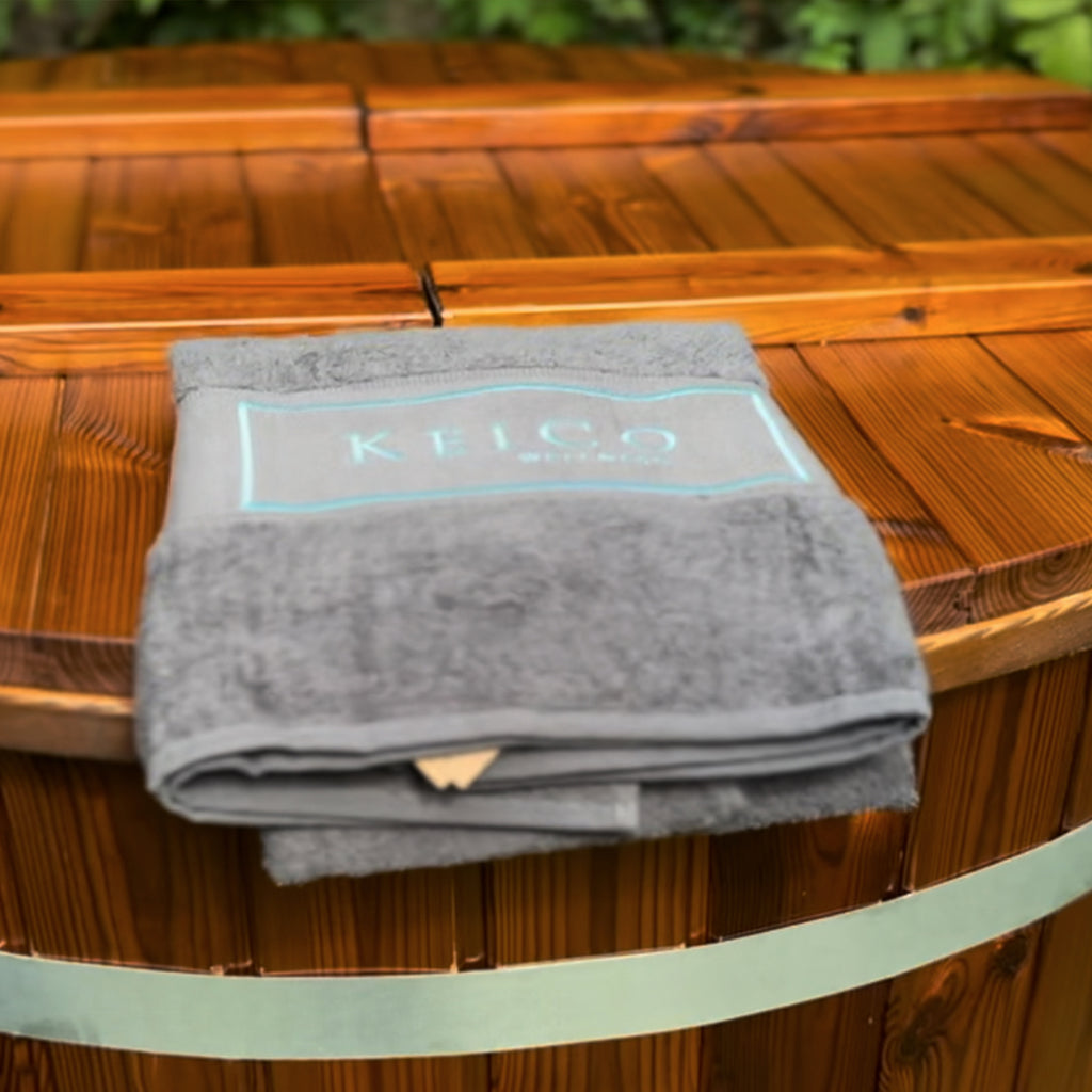 KeiCo Wellness Luxury Dark Grey Spa Towel Folded for Display