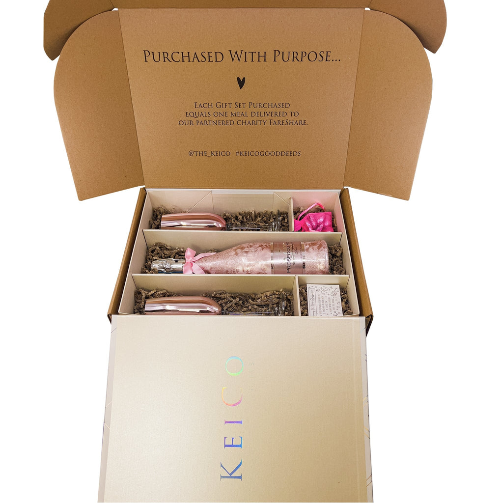 24kt Rosé Prosecco 75cl Gift Set | Prosecco Gifts | For Her | The KeiCo