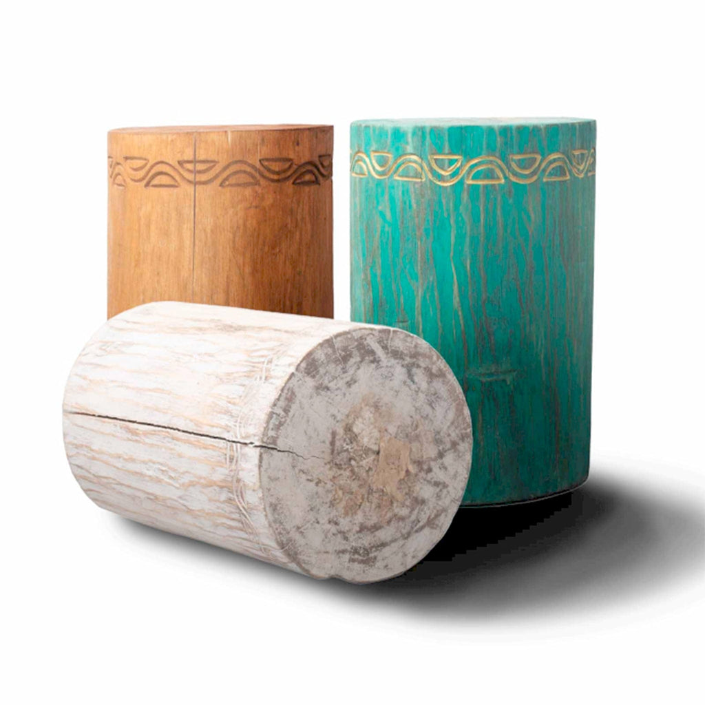 Albasia Solid Wood Tribal Stool / Tables - The Keico