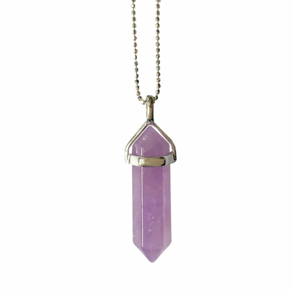 Amethyst Tower Silver Plated Peace Necklace - The Keico