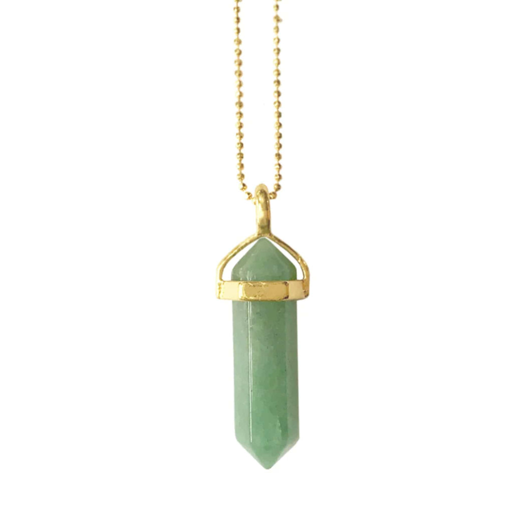 Aventurine Tower Gold Plated Luck Necklace - The Keico
