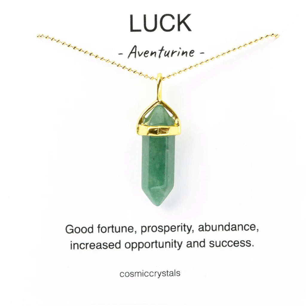 Aventurine Tower Gold Plated Luck Necklace - The Keico