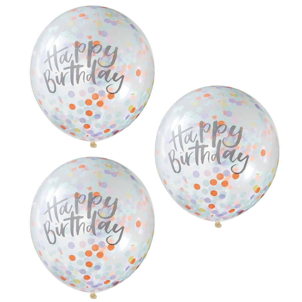 Happy Birthday Pastel Confetti Balloons | Birthday Party | The KeiCo
