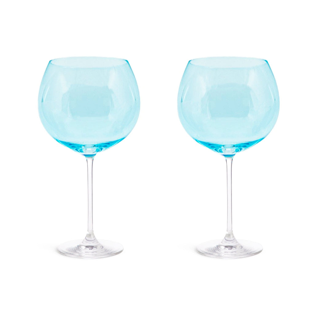 Set of 2 Sparkleware® Aqua Blue Gin Balloon Glasses - The Keico