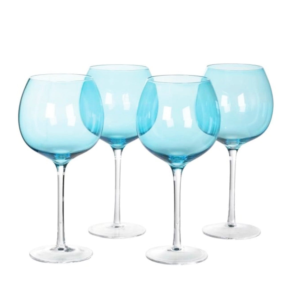 Set of 2 Sparkleware® Aqua Blue Gin Balloon Glasses - The Keico