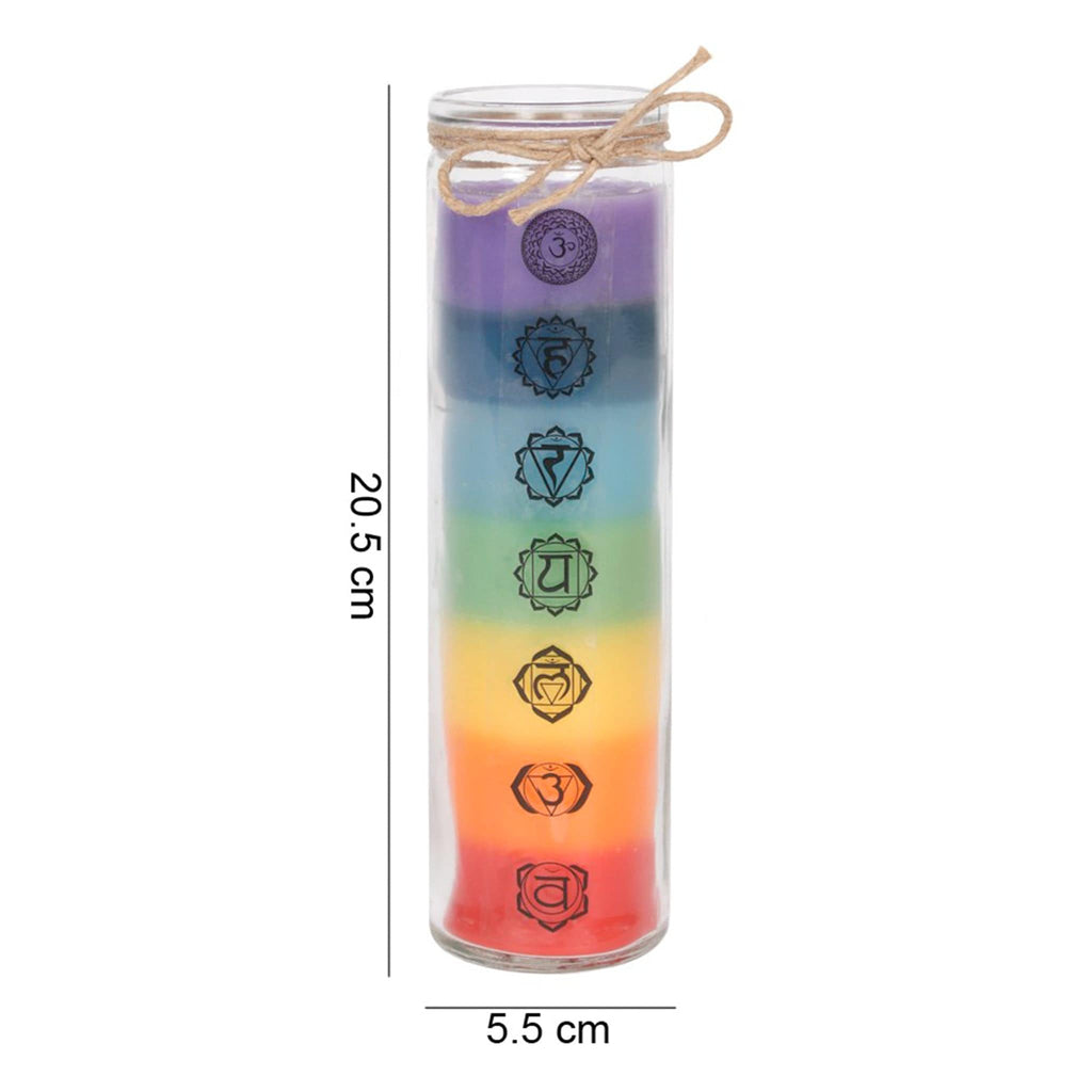 Tall Chakra Rainbow Candle | Candles | Wellness Gifts | The KeiCo