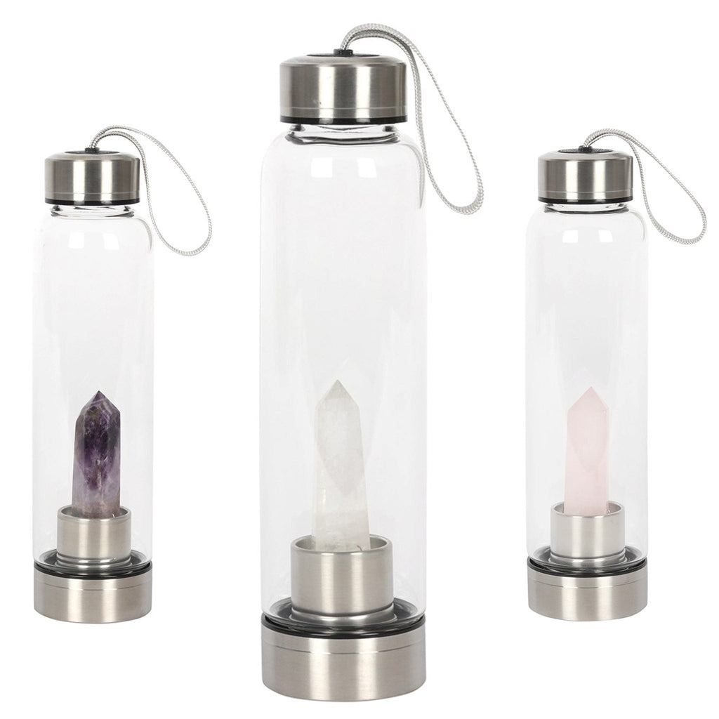 Crystal Infused Glass Water Bottles - The Keico