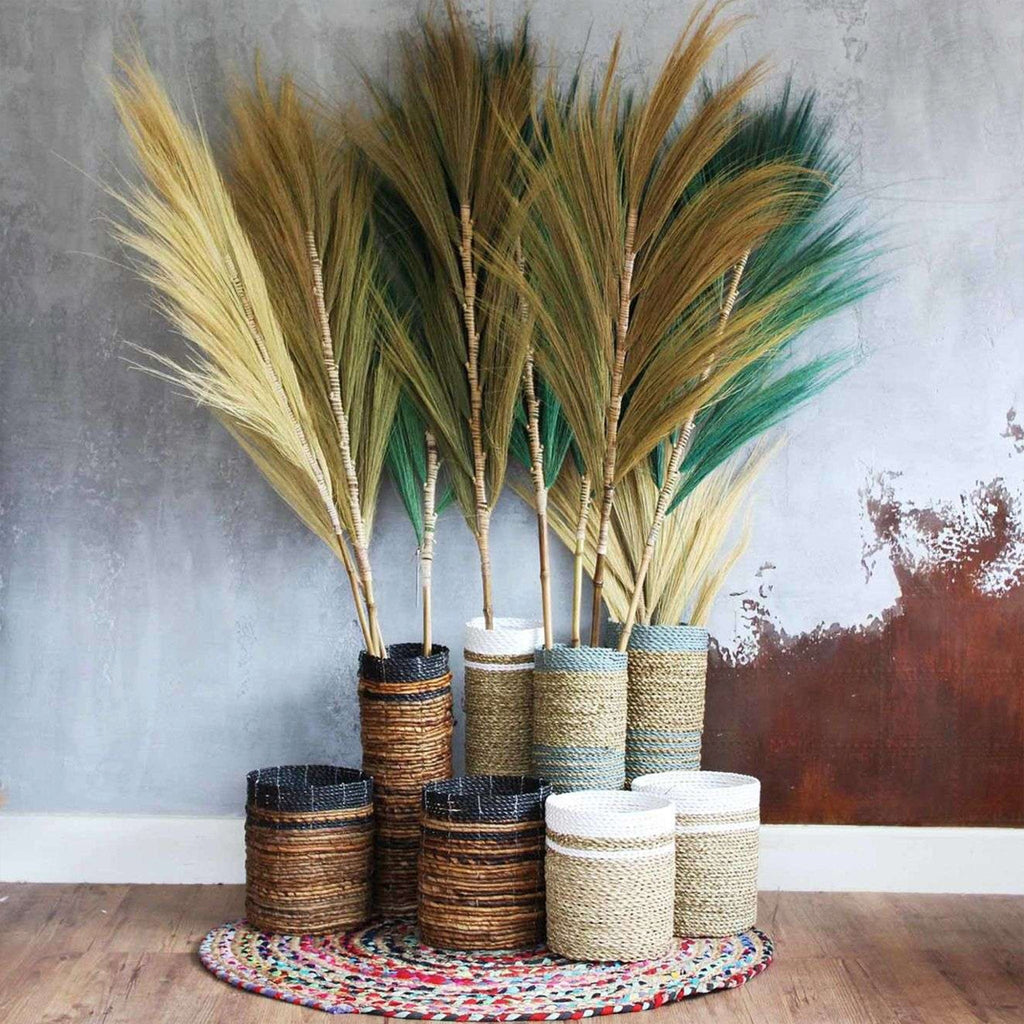 3 x Rayung Natural Sea Grass 1.6m Stems - Blonde - The Keico