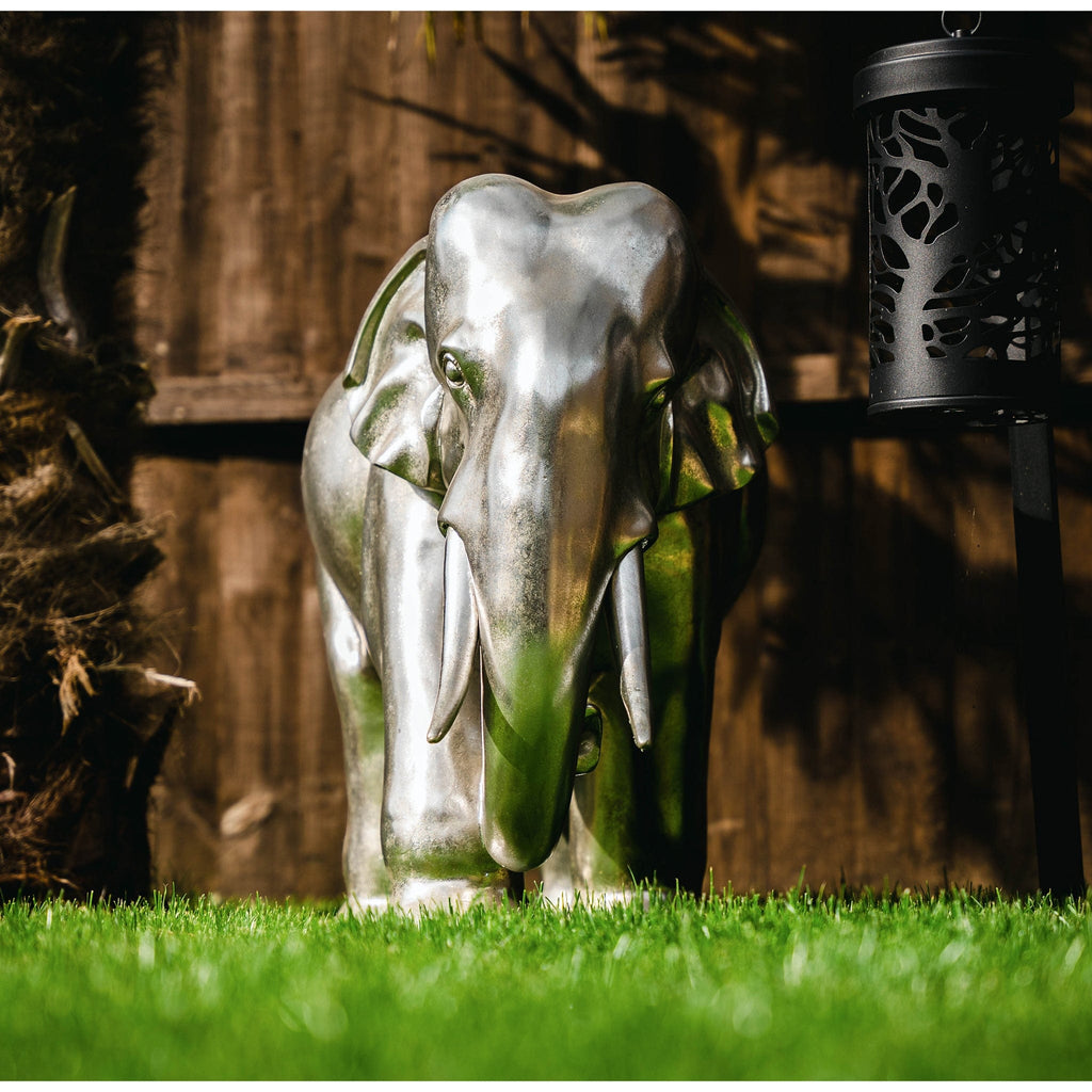 Large Platinum Silver Elephant Sculpture - The Keico