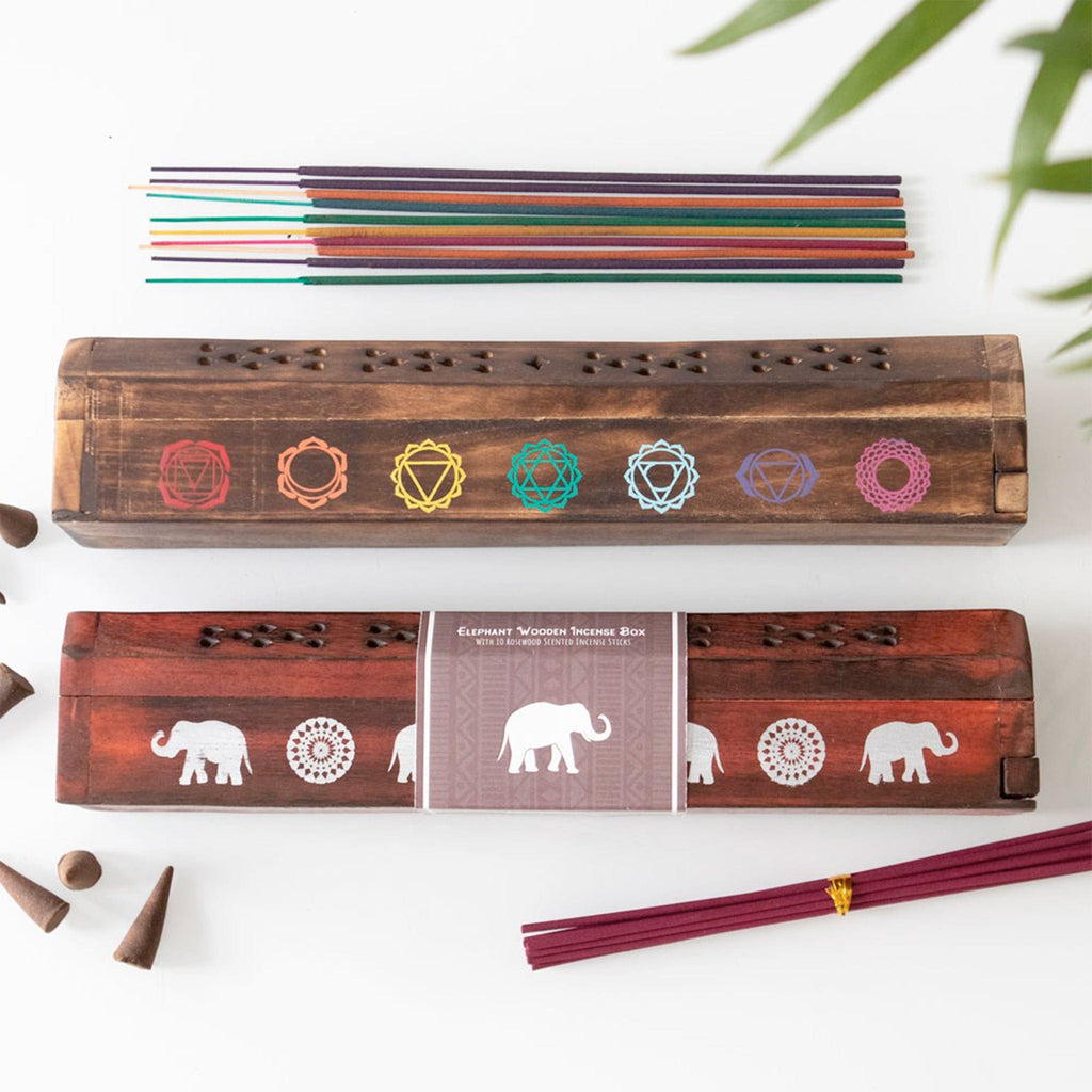 Elephant Rosewood Incense Wooden Gift Box Set - The Keico